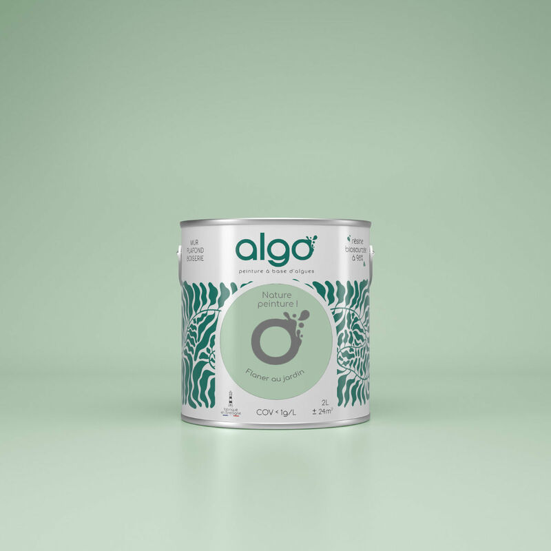 Peinture écologique Algo - Satin - Vert Flâner au Jardin - 0.5L