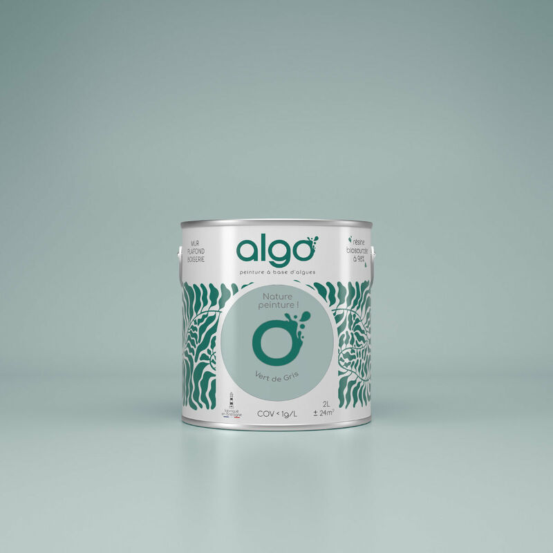 Peinture écologique Algo - Satin - Vert de Gris - 0.5L