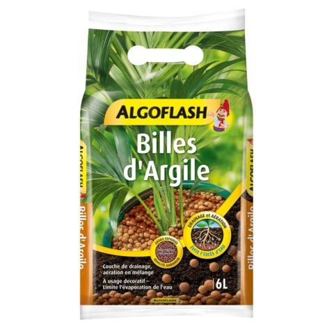ALGOFLASH Billes d'Argile, Limite l'evaporation d'eau, 6 L, ATBILL6N