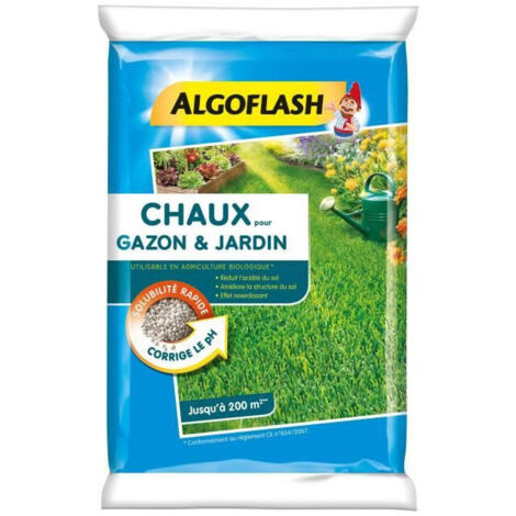 ALGOFLASH Chaux pour gazon et jardin - 10 kg