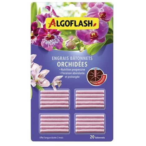ALGOFLASH - Bâtonnets Engrais Orchidées 20 bâtonnets