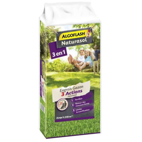 ALGOFLASH NATURASOL Concime per Prato AG3BIO250 3 Azioni Naturanid - 10 kg
