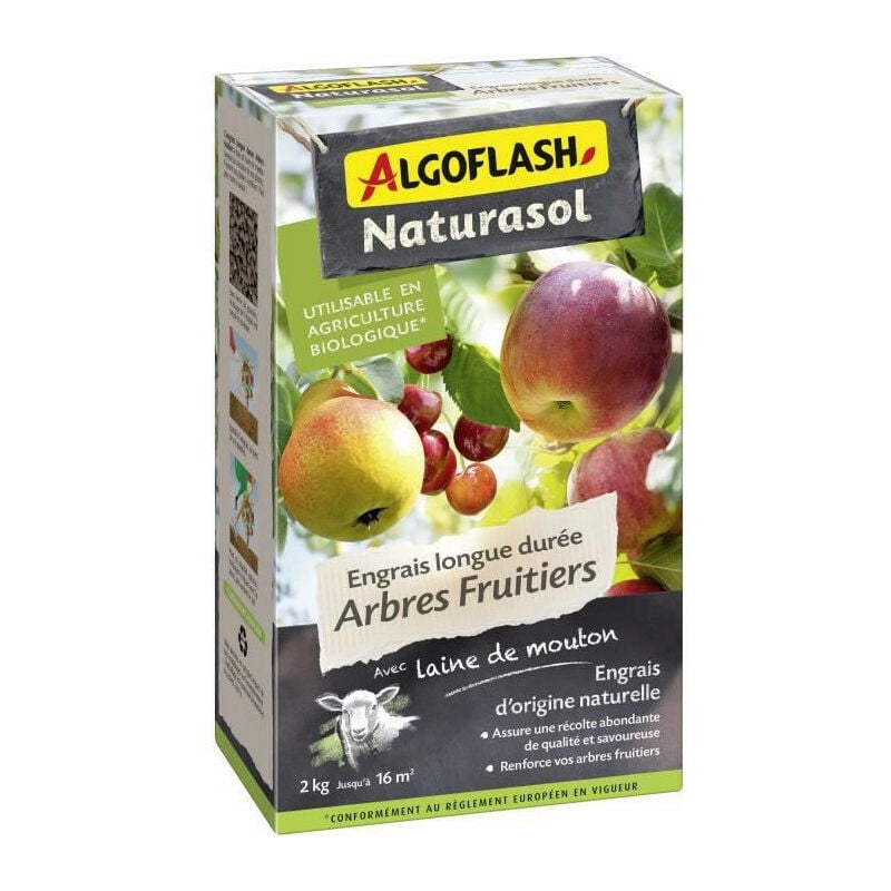 Engrais longue durée Arbres fruitiers - algoflash Naturasol 2kg