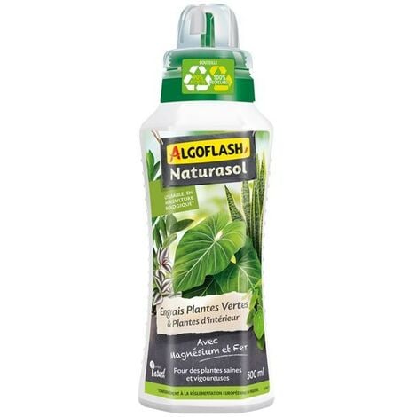 ALGOFLASH NATURASOL - Engrais liquide naturel plantes vertes 500ml