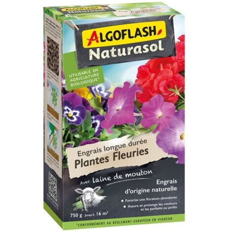 ALGOFLASH NATURASOL - Engrais longue durée plantes fleuries 750g