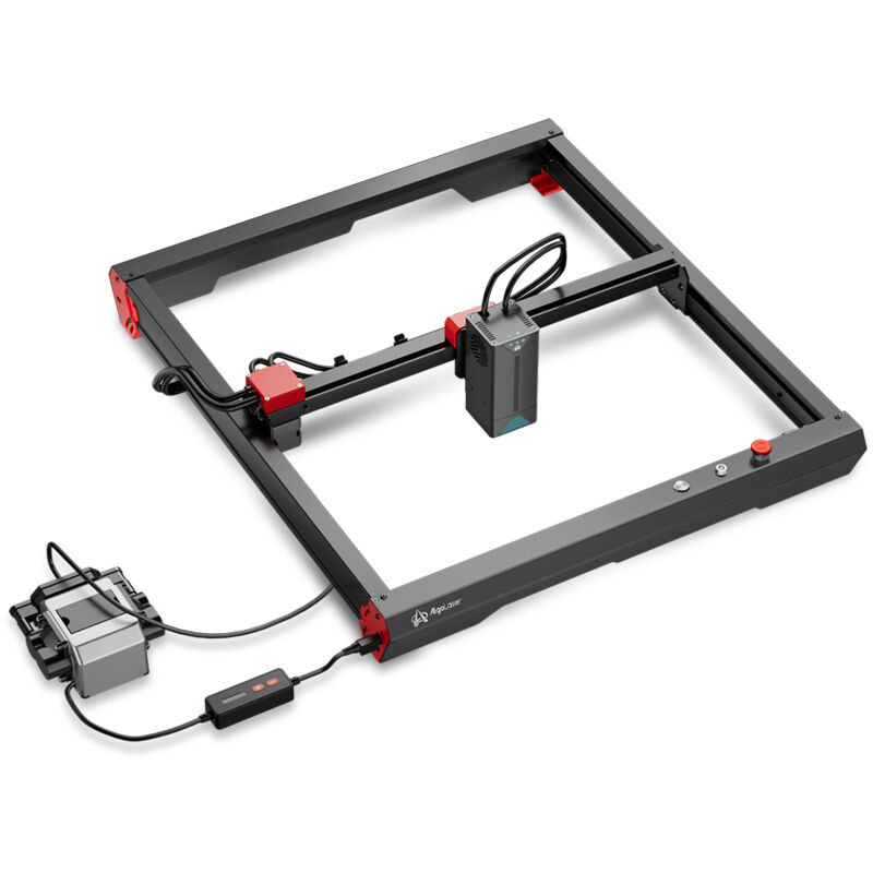 Algolaser Alpha 22W Lasergravierer, automatische Luftunterstützungspumpe, 500+Farben-Gravurunterstützung APP/Fernbedienung, 400400mm Arbeitsbereich