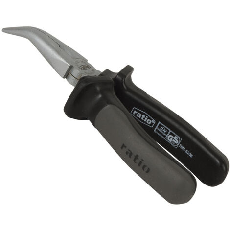 Alicate boca semi-redonda 160mm RATIO punta curva Serie 6000 -