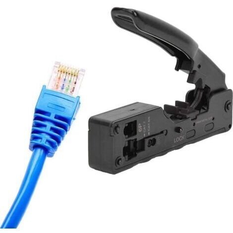 Alicate de crimpado multifuncional manual para cables de 8 y 6 polos, apto para cables de red RJ12/RJ11 y cables telefónicos