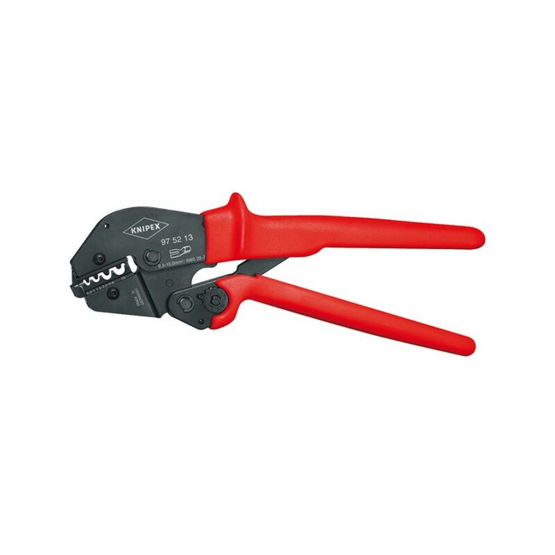 

Knipex - Pinza de engatillar los bornes de cables y conectors de fichas, con resorte de abertura, sección del conductor : 0,5-10 mm²