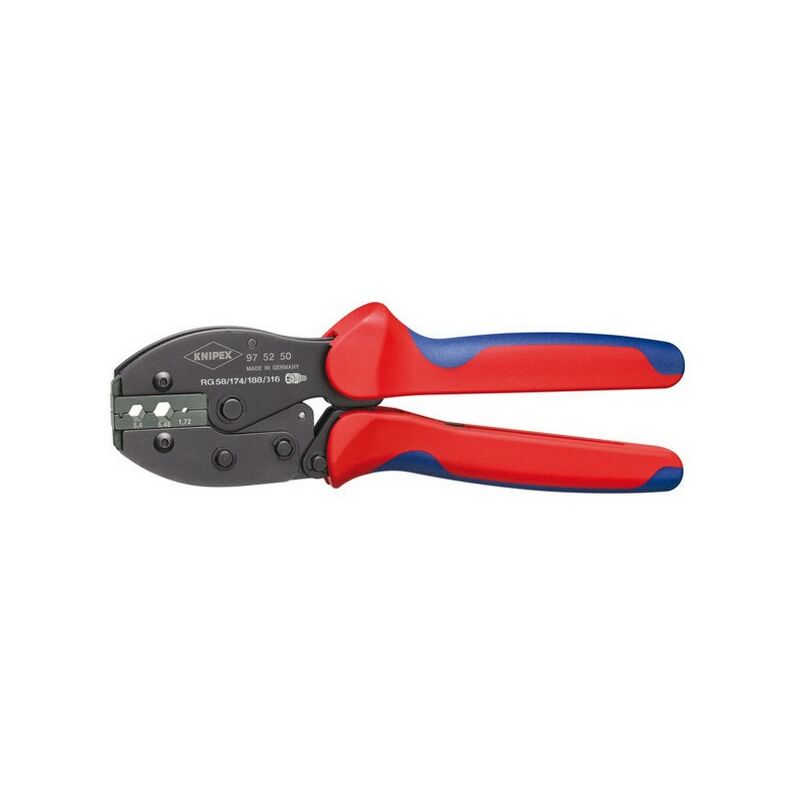 

Knipex - Pinza de engatillar los conectors de fichas BNC Koax PerciFuerza®, capacidad : RG 58 RG 174 RG 188 RG 316, utilización conector de ficha BNC
