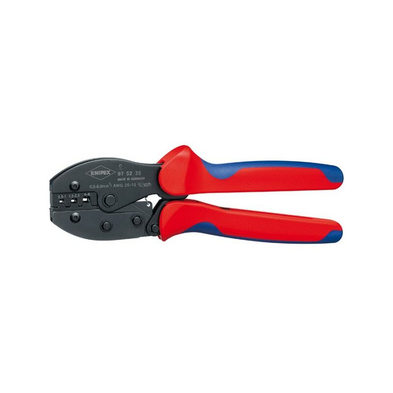 

Knipex - Pinza de engatillar bornes de cables y conectors de fichas PerciFuerza®, sección del conductor : 0,5-6 mm²