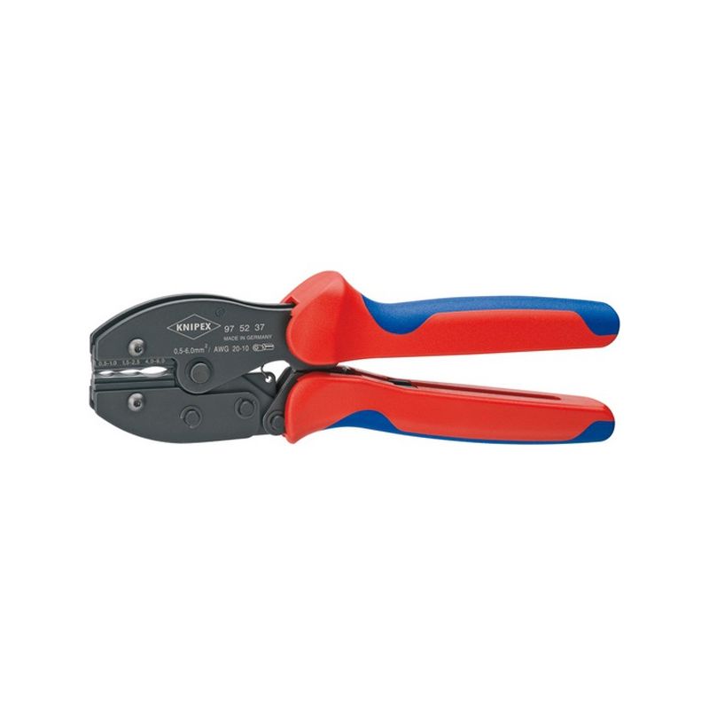 

Knipex - Pinza de engatillar bornes de cables y conectors de fichas PerciFuerza®, sección del conductor : 0,5-6 mm²