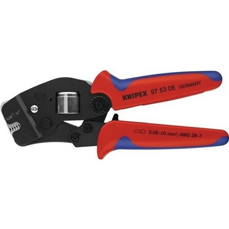 KNIPEX Alicate autoajustable para crimpar punteras huecas de acceso lateral con fundas multicomponentes (180 mm)