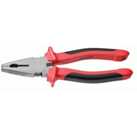 Alicate universal multifunción de acero con mango ergonómico antideslizante de 180mm.
