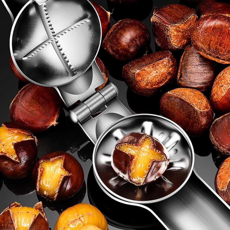 Alicates para castañas CSPARKV, cortador de castañas, acero inoxidable, abridor de castañas, cascanueces, pinza multifuncional para castañas, para