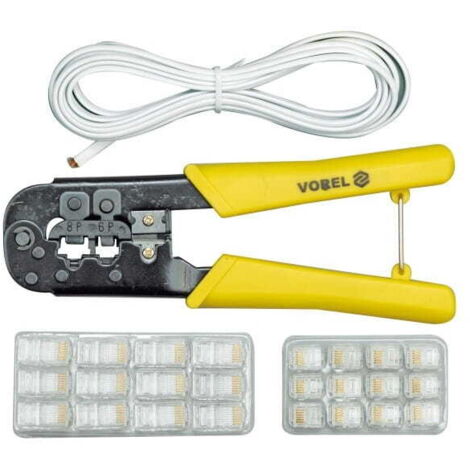 Alicates para conectores telefónicos Voreli con accesorios 45503