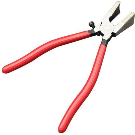 Alicates para cortar vidrio de 205 mm, alicates para cortar vidrio, alicates robustos para romper vidrio con mordazas curvas, herramienta de corte para trabajos con vidrieras