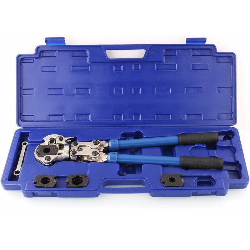 

Alicates para engarzar de compresión con moldes V15 / V18 / V22 / V28, juego de herramientas portátiles con estuche y accesorios de aluminio, PEX, PB