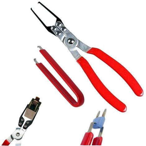 Alicates para relés y herramienta para extraer fusibles de automóviles. Alicates rojos para relés. Alicates en forma de U.