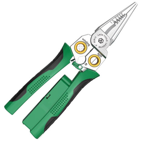Alicates pelacables 8 en 1, pelacables 8 en 1 con comprobador de voltaje, alicates eléctricos profesionales multifuncionales para cortar, sujetar y reparar cables.