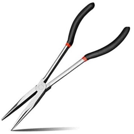 Alicates rectos de punta extralarga KZQ: juego de alicates de pesca profesionales para bricolaje, reparaciones manuales, uso doméstico, trabajos en espacios reducidos, cortes de alambre