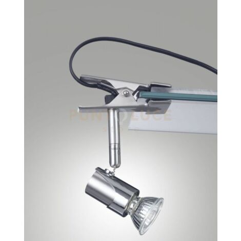 ALICE SPOT 1 LUCE NICHEL SATINATO CON PINZA S/L ATTACCO GU10