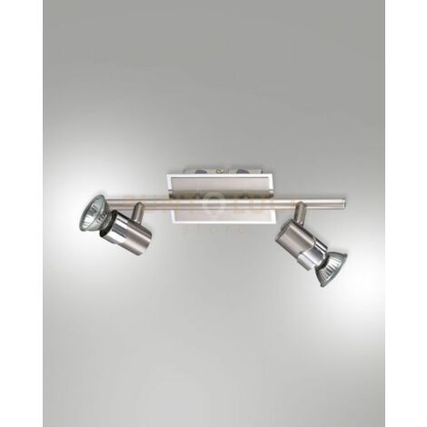 ALICE SPOT 2 LUCI ATTACCO GU10  NICHEL SATININATO S/L ORIENTABILE