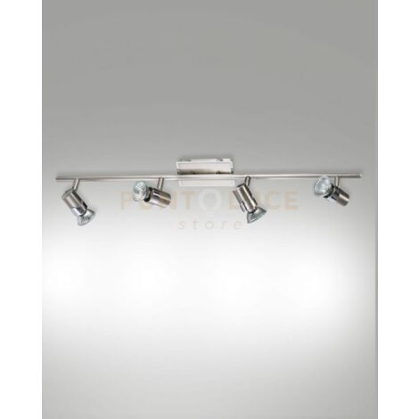 ALICE SPOT 4 LUCI ATTACCO GU10 NICHEL SATININATO S/L