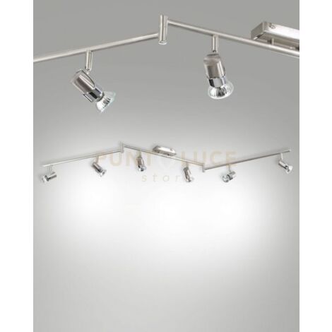 ALICE SPOT 6 LUCI ATTACCO GU10 NICHEL SATINATO S/L ORIENTABILE