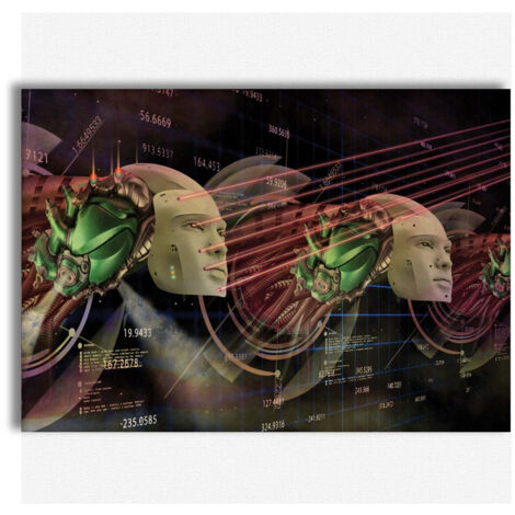 ALIEN Abstraction - Quadro Canvas su telaio in legno - Misura: 140x100 cm