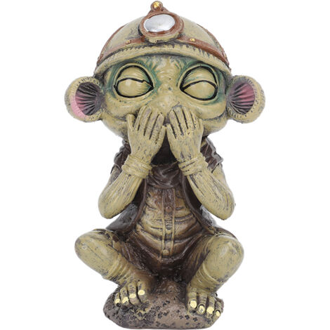 Alien-Statue aus Kunstharz für den Garten – Lustige Gartendekoration UFO Typ D