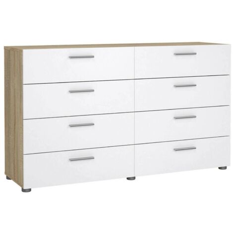Aligon Anrichte, Sideboard mit 8 Schubladen, 40,35x140x82,9h cm Braun