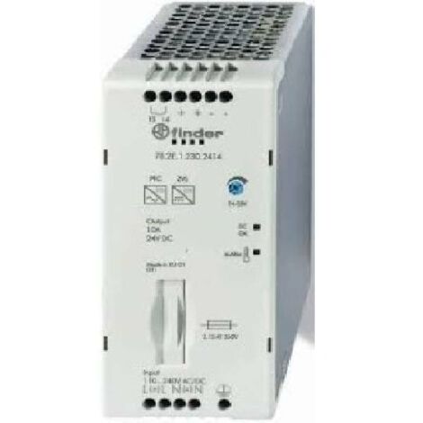 Alim indus E 88 265VAC S 24VDC 10A 240W fusible incorporé avec PFC FINDER 782E12302414PAS