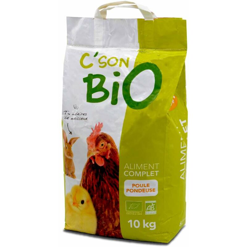 Aliment complet bio, poules pondeuses. Sac de 10 kg