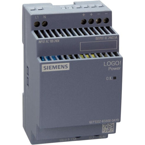 Alimentación estabilizada Siemens LOGO POWER 24V/2.5A 6EP33326SB000AY0