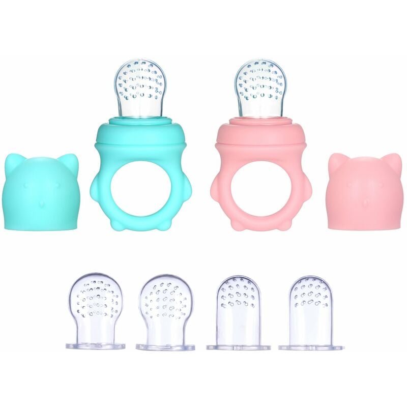 

Happyshopping - Alimentador de alimentos para bebes, alimentador de frutas, chupetes para aliviar la denticion con chupetes de silicona S / M / L de