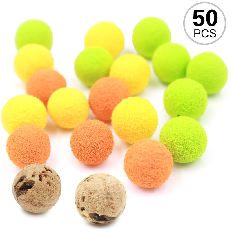 

Alimentador de bolas flotantes de cebo suave de bola flotante de cebo de pesca de carpa de 10 mm,50 pcs