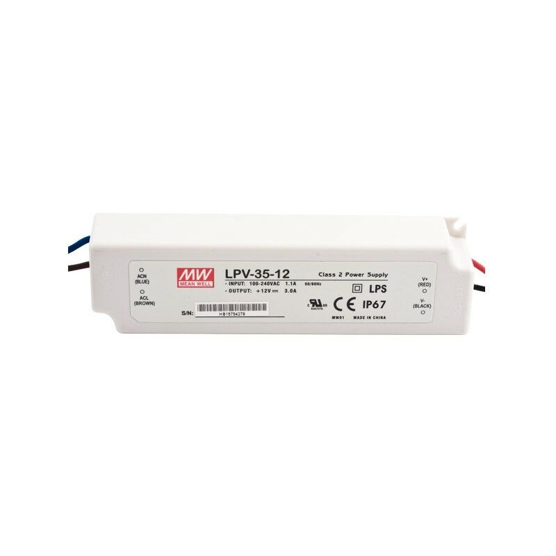 

Meanwell - Fuente Alimentación LEDs 12Vdc 36W 3A IP67