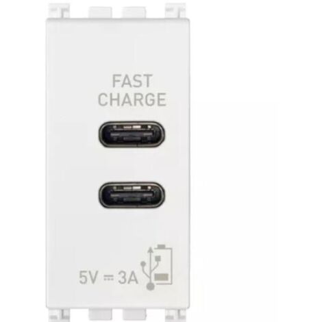 Alimentador usb vimar arkè c+c 5v 3a 1 módulo blanco - 19292.cc.b