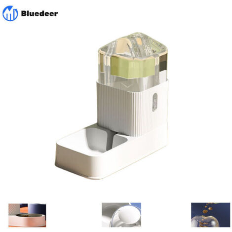 Alimentateur Automatique pour Chats, Chiens - Blanc Pur - (Abreuvoir 3.5L)