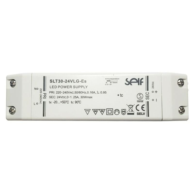 Alimentateur led Tecnel 30W 24V IP20 SLT30-24VLG-E