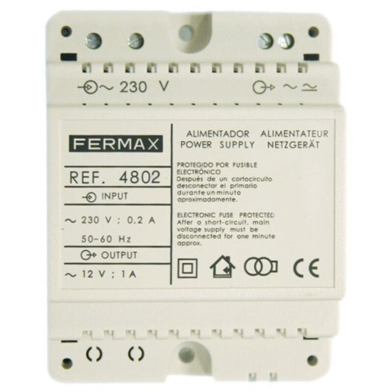 Alimentation 12VAC / 1A DIN4 Fermax 4802