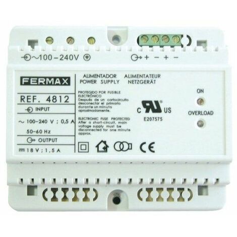Alimentation 18VDC / 1,5A DIN6. FERMAX 4812