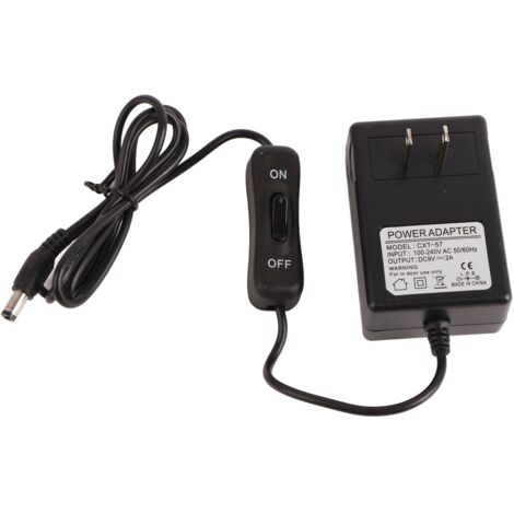 Alimentation 9V 2A pour Découpeuse à Mousse avec Aiguille de 15cm - Adaptateur Secteur DC avec Interrupteur et Protection - Prise US 100‑240V