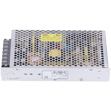Alimentation à découpage 100‑240V AC/DC 5V 100W pour PC, Moniteur, Caméra - Dissipation thermique rapide