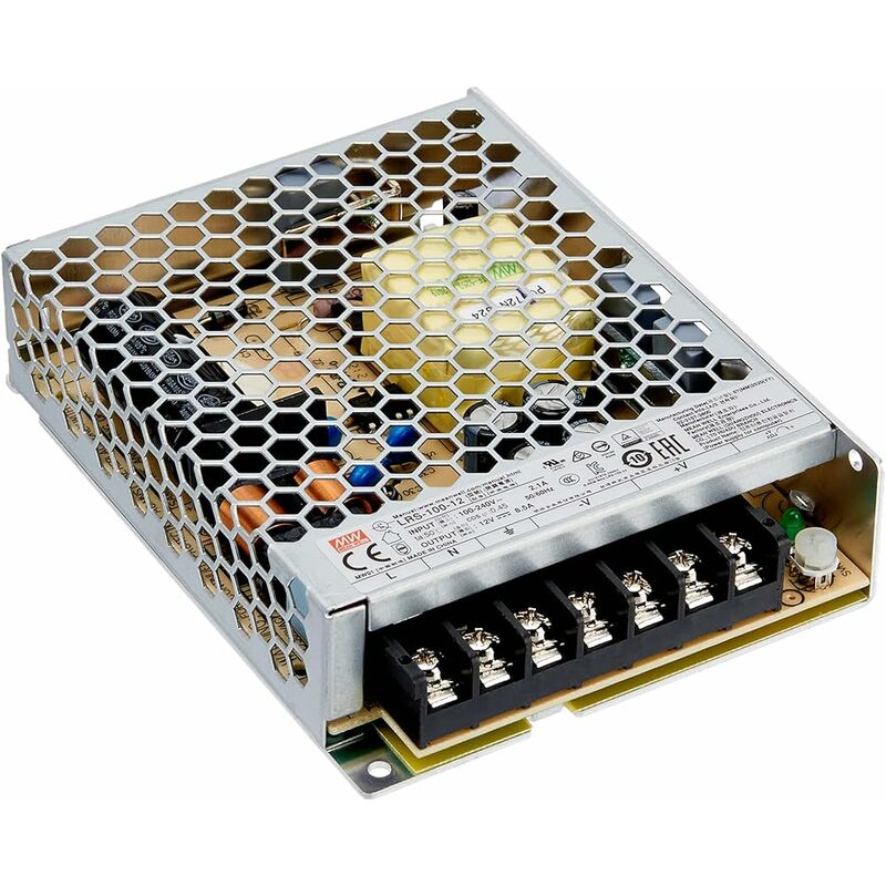 Alimentation à découpage 102W 12Vdc 8.5A sortie unique LRS-100-12 meanwell