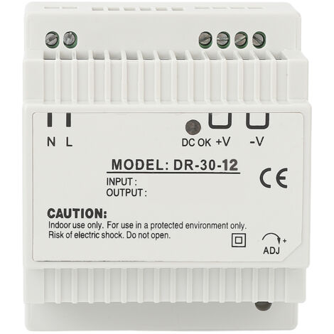 Alimentation à découpage 30W pour sécurité industrielle, transformateur grade industriel 100-240V AC/DC 12V montage rail DIN
