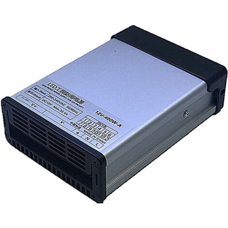 Alimentation à découpage 400W étanche avec protection court-circuit pour projets LED 12V
