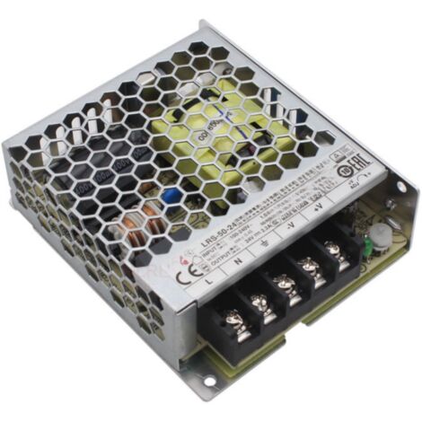 Alimentation à découpage BERM avec LED, tension réglable et protection contre les surcharges, 50 W, 85-264 V CA, LRS-50-24