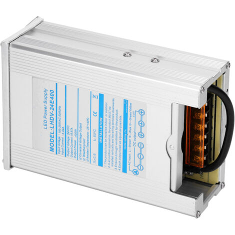 Alimentation à découpage étanche LED 400W en alliage d'aluminium pour modules lumineux (LHDV-24E400 24V)
